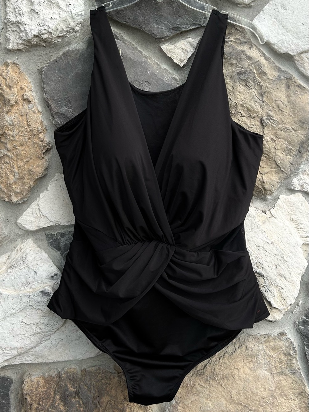 Miraclesuit Black One Piece Swimsuit Size 24W Illusionists Palma Resortwear